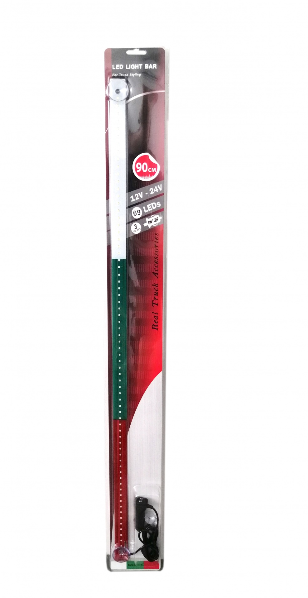 Светещ лед бар 45 LED 12V - 24V бяло-зелено-червено 90 cm BG Bulgaria ...