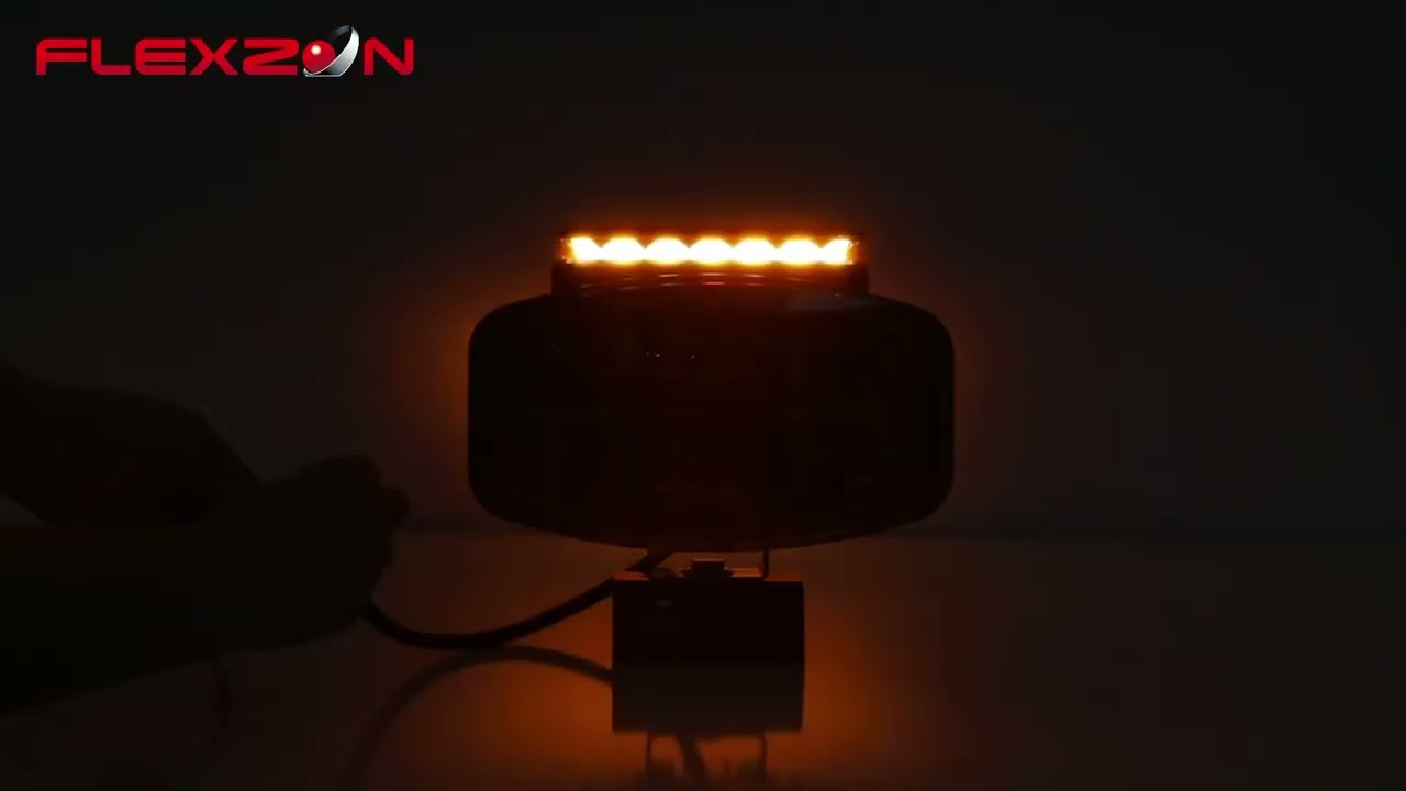 LED Халоген Фар 3 Функции DRL бяла/оранжева светлина с 360° аварийна лампа с 4 функции на премигане 12-24V за джип камион агротехника и др.