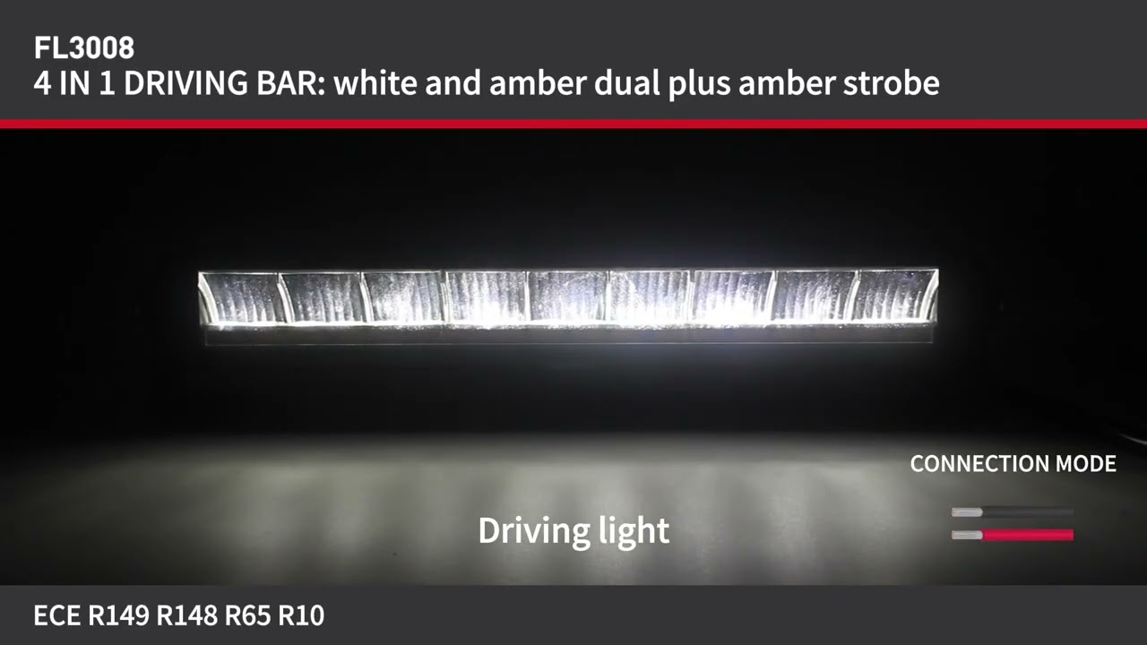106.6 cm / 42" LED BAR - 12V - 24V - 150W - 4 функции, с бяла и оранжева габаритна светлина DRL