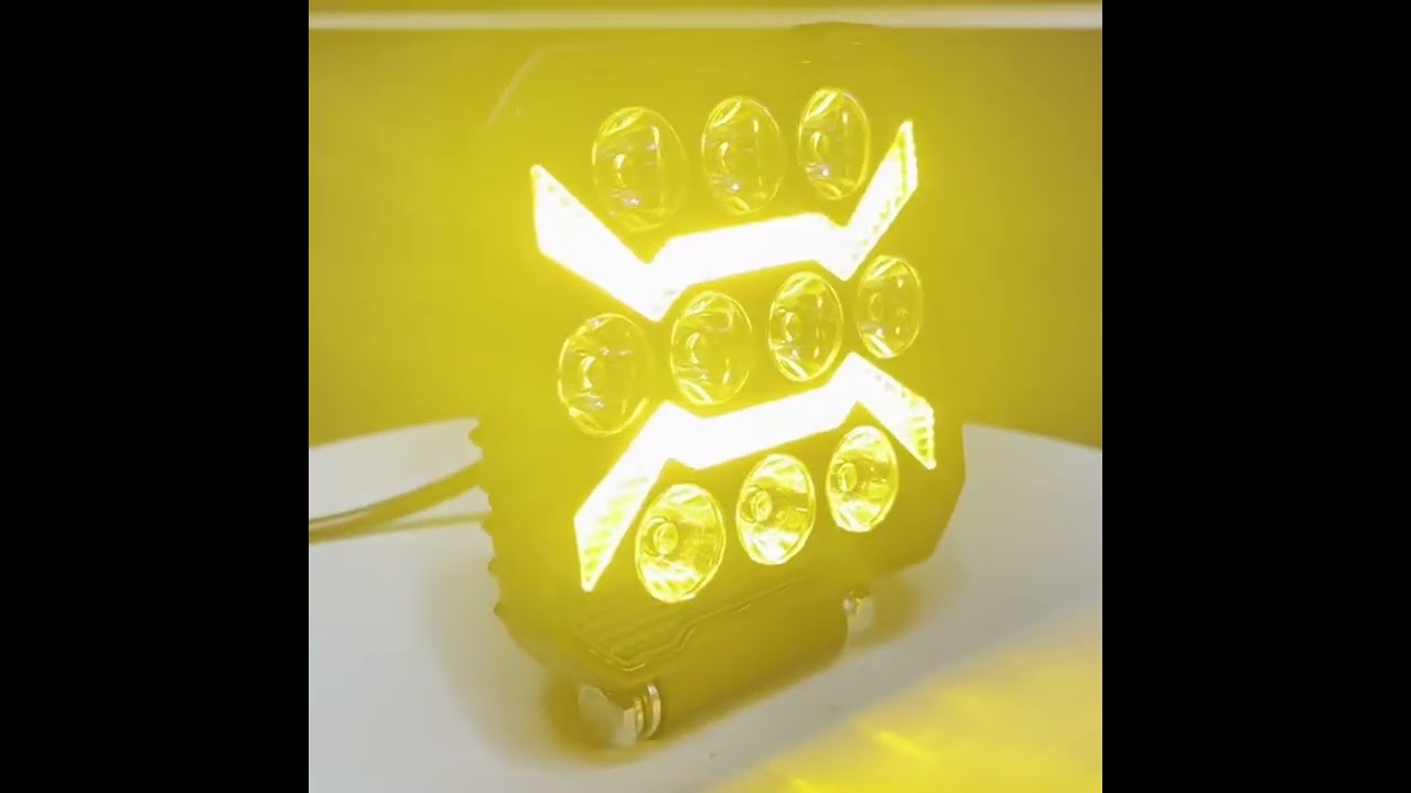 Универсален LED халоген халоген с бяла светлина и оранжева DRL - 10 диода, 1700 lm, 17 W, 12V-24V, IP68, 7 режима на работа, стробоскопичен режим и динамичен мигач