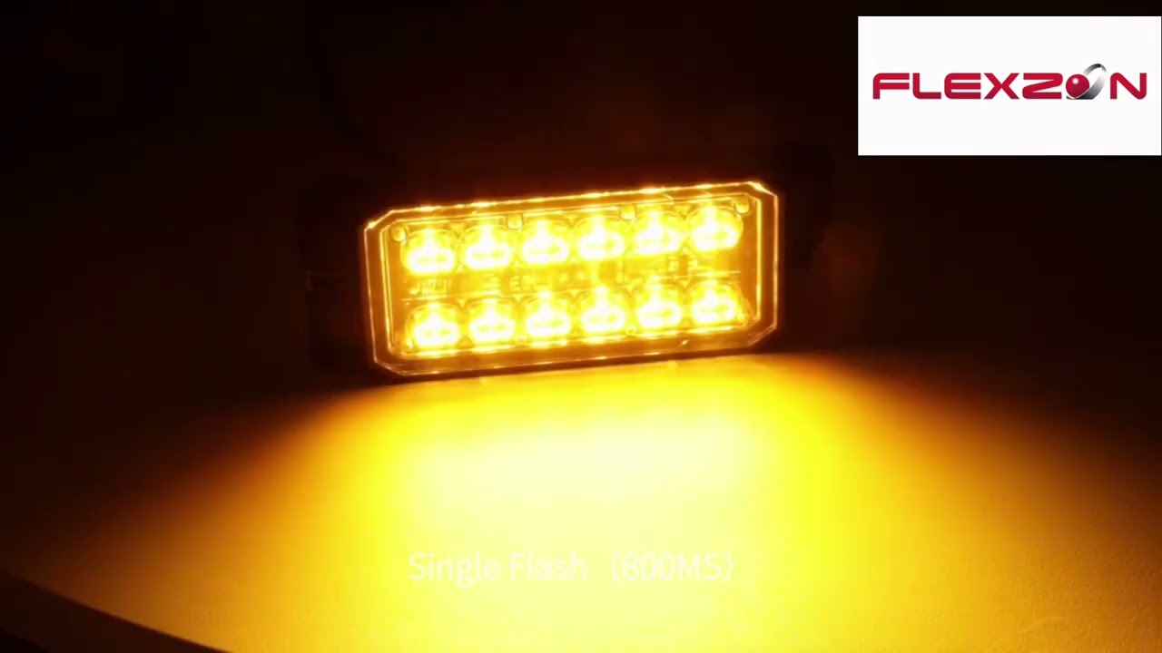 LED габарит с оранжев блиц, 12 LED, 9.1W, 12 режима, синхронизация, IP67, E-Mark E9, ECE R65 / R10, 12–24V