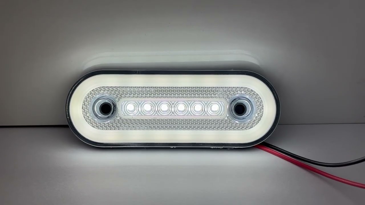 Овален LED габарит 12-24V, бял, 24 LED с неон ефект, 115 x 44 мм