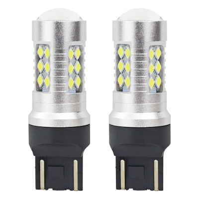 Комплект от 2бр. LED Лед Диодни крушки T20 W21/5W Canbus 3030 24SMD 12V-24V бяла светлина