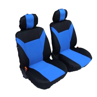1+1 комплект универсални калъфи / тапицерия за предни седалки на автомобил - текстил - синьо черни