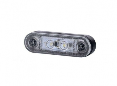 LED Светодиоден Габарит, Маркер, Токос, Бял, Овален, Е-Mark, 3 LED, 12V-24V, 8 см