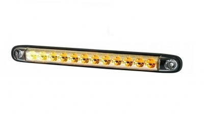 26см LED Лед Динамичен "Бягащ" Мигач, Жълта Светлина, 12V - 24V, E-Mark, 12 Диода,