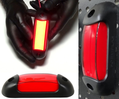 LED габарит, маркер, токос, Червен, Неон ефект, 12V-24V - за ремаркета, платформи, камиони и др.