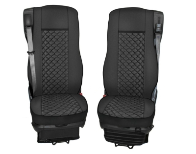 Комплект 1+1 тапицерия от еко кожа за DAF XF 106 2015-2021 - черно