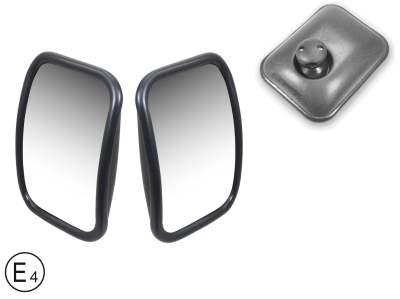 Комплект 2 броя универсално външно странично широкоъгълно огледало за обратно виждане 22х17см за камион автобус строителни и селскостопански машини кемпери и др. - одобрение E4