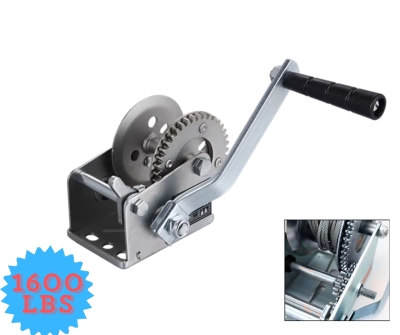 Ръчна лебедка със стоманено въже и автоматична спирачка - 700 кг, 10 метра