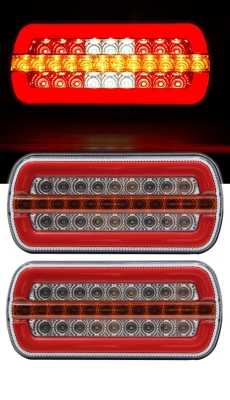 Комплект LED Стопове с 4 Функции за Ремарке / Камион – НЕОН габарит, стоп , динамичен мигач, задна светлина, IP67, 12V/24V