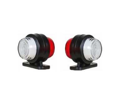 Комплект LED Габаритни Светлини тип рогче с NEON ефект - Червен / Бял 18 диода 12V-24V