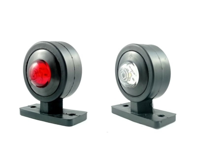 Комплект Мини LED Габаритни Светлини тип рогче - Червен / Бял  12V-24V