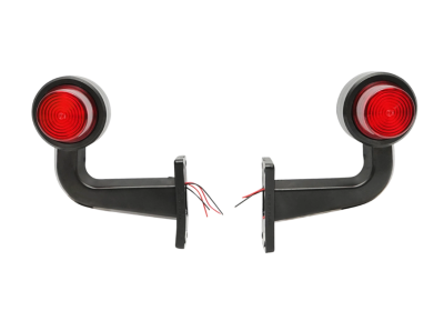 Комплект LED Габаритни светлини тип рогче - Червени  160мм  12V-24V