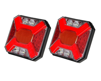 Комплект LED Стопове с 4 функции за ремарке / бус - Neon Габарит, Стоп, Мигач, Заден ход, 12V