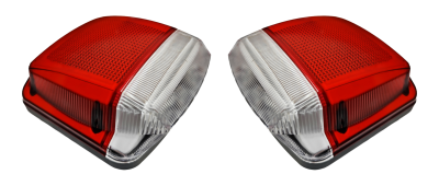 Комплект LED Плафони за Регистрационен номер Бели с Червен Neon Габарит - 12V / 24V