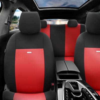 Комплект Тапицерия SelectedFit Flex Design by OTOM текстил  – Черно-Червена, за Предни и Задни Седалки