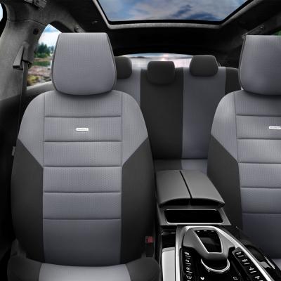 Комплект Тапицерия SelectedFit One Design by OTOM текстил  – Черно-Светло Сива, за Предни и Задни Седалки