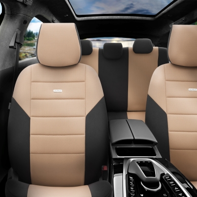 Комплект Тапицерия SelectedFit One Design by OTOM текстил  – Черно-Бежова, за Предни и Задни Седалки
