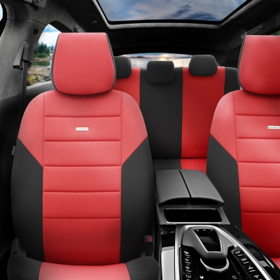 Комплект Тапицерия SelectedFit One Design by OTOM текстил  – Черно-Червена, за Предни и Задни Седалки