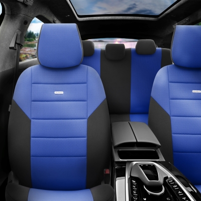 Комплект Тапицерия SelectedFit One Design by OTOM текстил  – Черно-Синя, за Предни и Задни Седалки