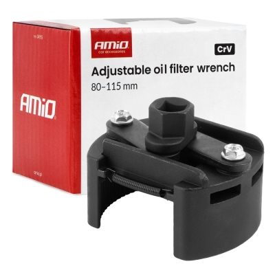 Регулируем ключ AMiO за маслен филтър, 80–115 mm, CrV, за монтаж и демонтаж