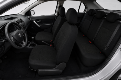 Текстилна тапицерия за Dacia Logan I 2004–2012 и Dacia Logan II 2012+, черна, 9 части