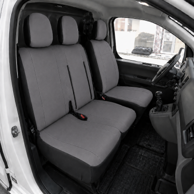 2+1 Тапицерия от еко кожа за предни седалки за Peugeot Expert, сива, 7 части