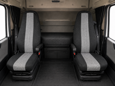 Текстилна тапицерия за седалки за Volvo FH4 2014+, черно-сива, 4 части