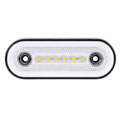 Овален LED габарит 12-24V, бял, 24 LED с неон ефект, 115 x 44 мм