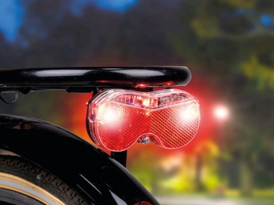 Универсален заден стоп за велосипед с вграден рефлектор 3 светодиода на батерии DUNLOP