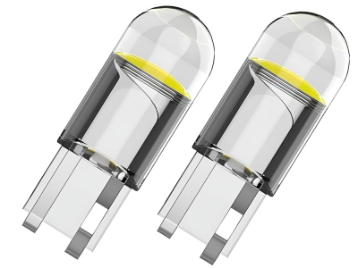 Комплект от 2 броя Т10 LED Лед диодни габаритни крушки W5W COB технология 12V бяла светлина