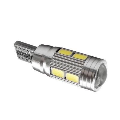 Лед LED Крушка За Габарит, Т10 W5W LED 10 SMD, Canbus, 12V, Бяла Светлина