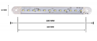 ЛЕД LED Бял Диоден Маркер Габарит Токос със 12 светодиода за камион ремарке бус ван каравана платформа 12V-24V