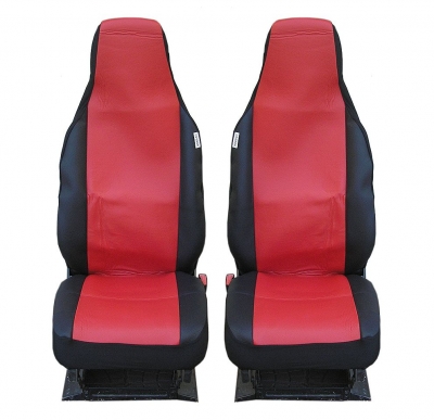 Калъфи тапицерия за предни седалки за Toyota Aygo Citroen C1 Peugeot 107 VW Up Seat Mii Skoda Citigo, еко кожа червени
