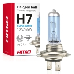 1 брой халогенна крушка H7 12V 55W с UV филтър Super White E4