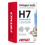 1 брой халогенна крушка H7 12V 55W с UV филтър Super White E4