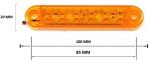 1 брой ЛЕД LED Оранжев Диоден Маркер Габарит Токос със 6 светодиода за камион ремарке бус ван каравана платформа 12V-24V
