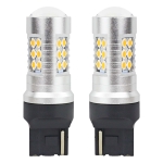 Комплект от 2бр. LED Лед Диодни крушки T20 WY21W Canbus 3030 24SMD 12V-24V оранжева светлина