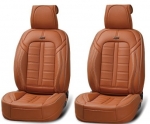 Лукс Универсална Кожена Тапицерия / Калъфи за предни седалки, оранжева
