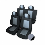 Калъфи, тапицерия за седалки Пълен комплкет, лукс, високото качество за Дачия Дъстер Dacia Duster 2010 - 2016, сиво и черно
