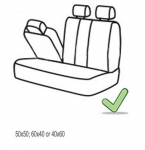 Универсална Авто тапицерия, калъфи за седалки, пълен комплект делима задна седалка с цип  сива