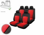 Универсална Авто тапицерия, калъфи за седалки, пълен комплект делима задна седалка с цип червена