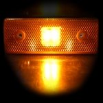 24V Диоден 4 LED ЛЕД Маркер габарит токос светлина за камиони бус ван ремарке каравана - 110 мм х 40 мм - оранжев MAR024