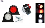 2 броя - 12V LED - Гумени Диодени  Странични Маркери Рогчета Светлини За Камион Ремарке Платформа Бяло Червено