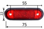ЧЕРВЕН LED Заден Маркер Токос Габарит за Бус Платформа Камион Ремарке Автобус - 75 мм х 22мм - 12V