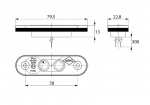 LED Светодиоден Габарит, Маркер, Токос, Оранжев, Овален, Е-Mark, 3 LED, 12V-24V, 8 см