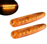 1 брой ЛЕД LED Оранжев Жълт Диоден Маркер Габарит Токос със 9 светодиода за камион ремарке бус ван каравана платформа 24V