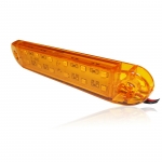 1 брой ЛЕД LED Оранжев Жълт Диоден Маркер Габарит Токос със 12 светодиода за камион ремарке бус ван каравана платформа 24V - MAR861