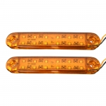 1 брой ЛЕД LED Оранжев Жълт Диоден Маркер Габарит Токос със 12 светодиода за камион ремарке бус ван каравана платформа 24V - MAR861